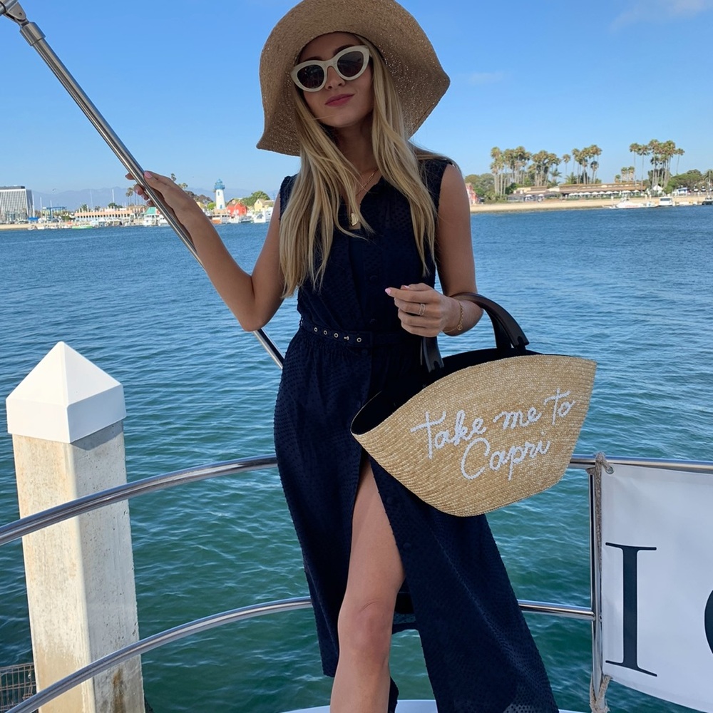 Amaio Navy Belted Dress